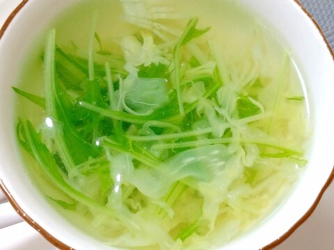 水菜とキャベツを使った☆チキンスープ